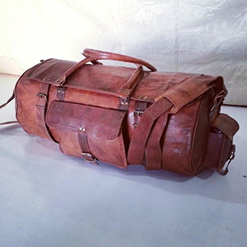 Real Leather feita artesanal bagagem vintage durante a noite de semana de semana de semana
