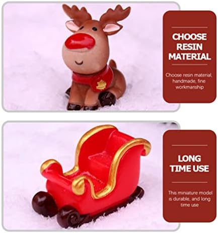 Operitacx Christmas Decorações 6pcs natal em miniatura estatuetas resina Papai Noel Claus boneco de neve kit Modelos