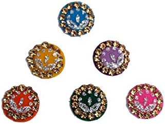 Coleção glamourosa bindis redonda redonda colorida casamentos jóias, joias redondas coloridas, jóias coloridas bindis, bindis