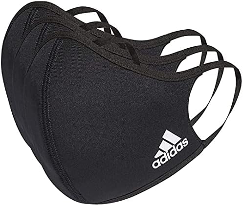 Distintivo da Adidas de capas de rosto esportivo, 3 pacote, adulto unissex, preto