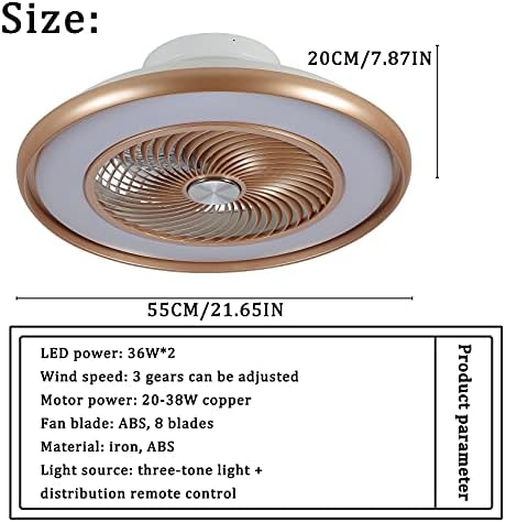 Omgpfr simplicidade ventilador de teto LED com luzes, iluminação de teto-fãs advertidos com controle remoto luz invisível moderna lâmpadas