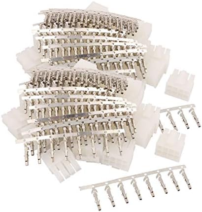 X-Dree 50 conjunta plástico branco dual 8 pino macho de 4,2 mm + 8 pinos terminais PC PSU ATX Connector (50 conjuntos de plástico