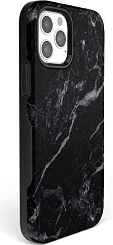 Casely iPhone 12/12 Pro Case | Estojo de mármore preto
