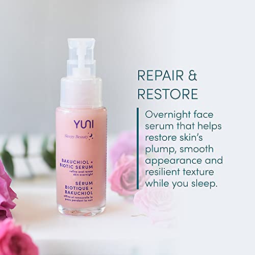 Yuni Beauty Overnight Face soro Bakuchiol + Biótico Retinol Biótico Cuidados Alternativos para a pele - Refinar e renovar a textura