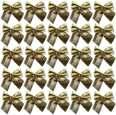 60pcs de 2 polegadas Mini ouro Twist Twist Tie Baws Fita Conjunto para artesanato de árvore de Natal já fabricados e embrulhando