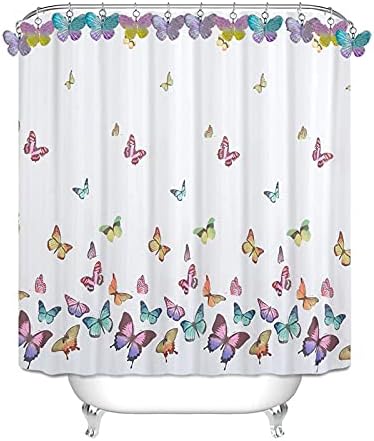Ringos de cortina de chuveiro de borboletas, 12pcs de resina colorida Acessórios para pingentes de resina, anéis à