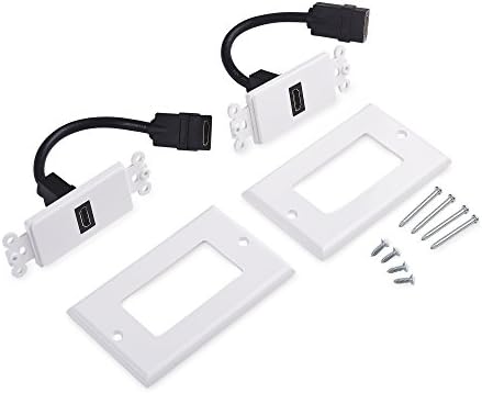 Placa de parede HDMI de Matters de Cabo de Matérias de 2-Pack