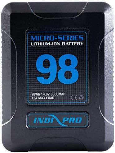Indipro 2x Micro-Series 98WH V-Mount Battery de íons de lítio e kit de carregador de bateria de montagem em V