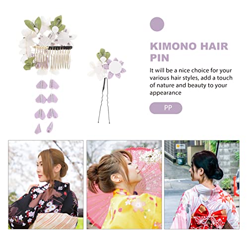 Mobestech Makeup Bag de estilo japonês Clipe de cabelo de flor 1 conjunto de cabelos de borla, Kimono Hanfu Hairpin Barrettes de cabelo acessórios de cabelo para mulheres para mulheres Meninas