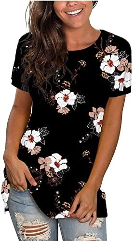 Camiseta superior para mulheres Summer Summer outono de manga curta 2023 Roupas de algodão gráfico de algodão Casual Ra Ra