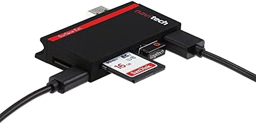 Navitech 2 em 1 laptop/tablet USB 3.0/2.0 Adaptador de hub/micro USB Entrada com SD/micro sd leitor de cartão compatível com laptop