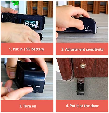 Towode atualizando o alarme de parada de porta de 3 pacote, alarmes de segurança de paradas de porta com 120 dB - Ótimo presente para viajar ferramentas de segurança do apartamento do apartamento em casa