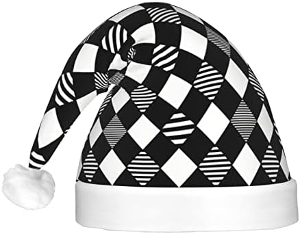 Sderdzse xadrez preto branco chapéu de natal com luminosa novidade adulta para chapéus para férias de Natal decorações de festas de