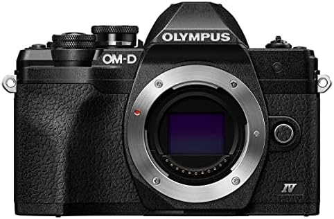 Olympus OM-D E-M10 Mark IV Corpo da câmera, pacote preto com cartão SD de 64 GB, bolsa de ombro, bateria extra, carregador inteligente