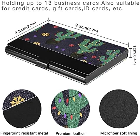 Christmas Cactus Snowflake Colored Business Card Titular para homens Men titular do cartão de visita com cartão de identificação