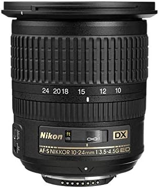 Nikon AF-S DX Nikkor 10-24mm f/3.5-4.5g Lente Zoom Ed com foco automático para câmeras Nikon DSLR com Tiffen 77mm Filtro de proteção