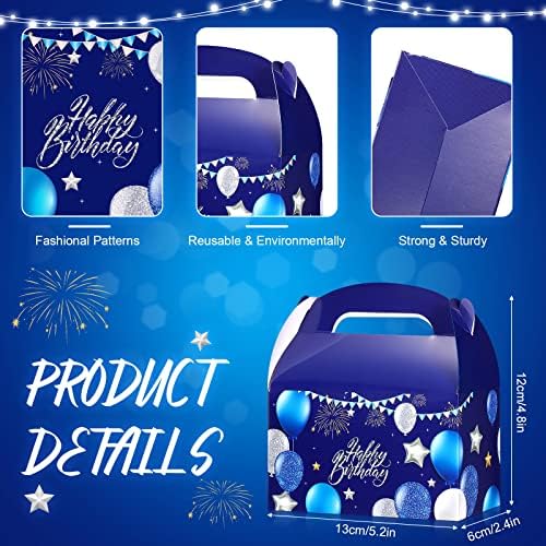 24 PCs Blue e Silver Party Favors Boxes Birthday Goodie Boxes