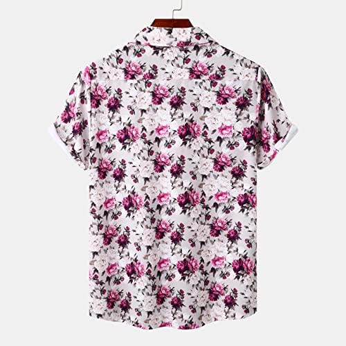 Masculino casual de manga curta up Up Vintage Summer Summer Hawaiian Beach Shirts Camisetas de férias para homens