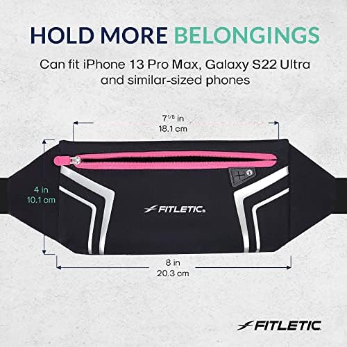 Fitletic Modern Sports Running Belt para homens e mulheres - bolsa resistente à água - se encaixa em todos os smartphones