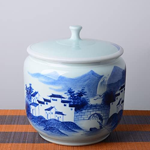Jalyka Celadon Rice Pote, balde de arroz de cerâmica, dispensador de arroz para cozinha, recipiente de armazenamento