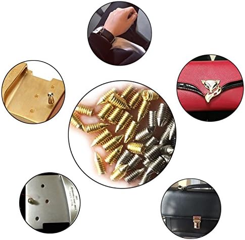 Parafusos de ponta Acessórios de couro de slot cruzado pontiagudo para carteira de fivela de cinto bolsa de bolsa inclui chave