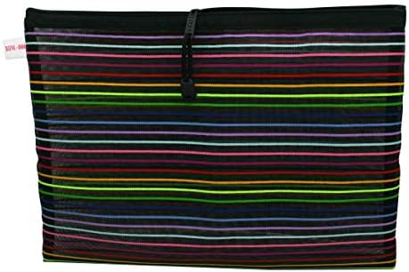 Sacos de documentos de gaze A4 de plástico wuuycoky com zíper 13 x 9,1 Color Black Stripe Pack de 5