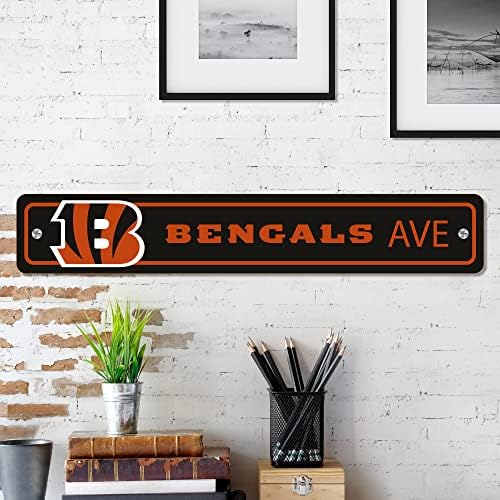 NFL - Cincinnati Bengals Team Color Street Sign Decor 4in. X 24in. Leve