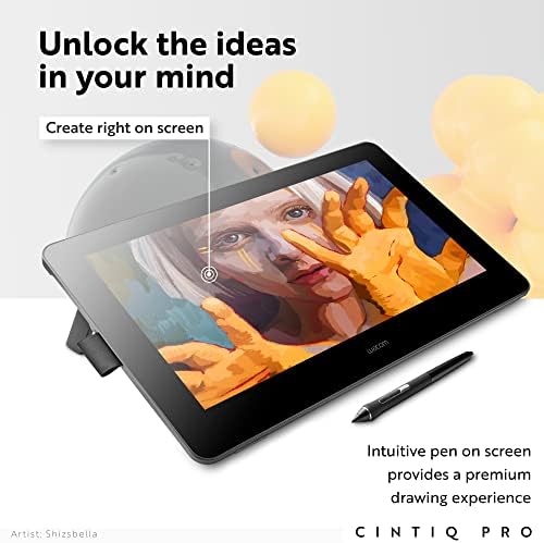 Wacom Cintiq Pro 16 Creative Pen e Touch Display 4K Desenho gráfico Monitor com 8192 pressão da caneta e 98% Adobe