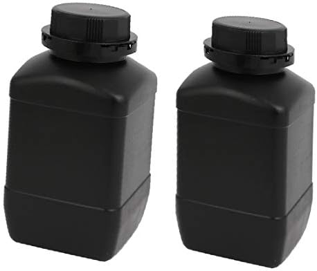 X-Dree 2pcs 1200ml Plástico Bocal largo de boca líquida Bottle Storage Bottle Recipiente preto (2pcs 1200ml de Plástico de Boca ancha con