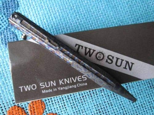 TWOSUN EDC CNC TC4 Titanium liga tática Rotativa Stonewash Pen TS-Pen02-Fire