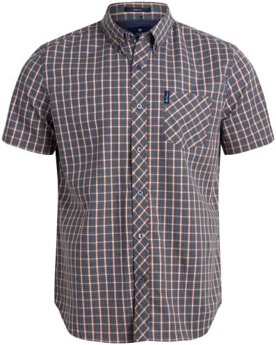 Camisa de linho masculino de Ben Sherman - Button Classic Fit Sleeve Button Down Down Linen