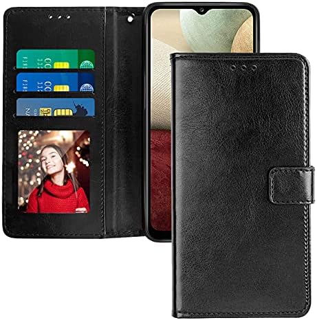 Caso A12, compatível com a carteira da caixa Samsung A12, Jancalm Galaxy A12 Case [titular de cartão/slots de dinheiro] [Recurso