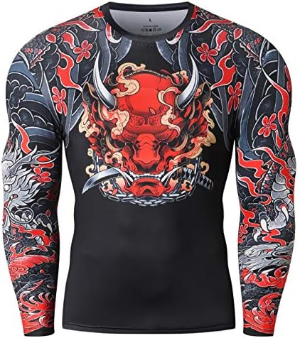 Pluma vermelha compressão seca fresca de manga comprida Baselayer Athletic Sports Camisetas/tripulação de compressão Camisetas