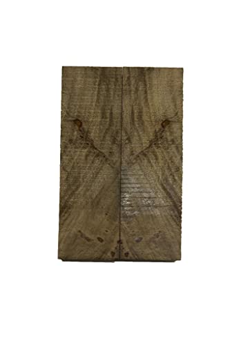 Zona de madeira exótica | Black Limba Cross -CURLCUT WOOD Branco/Faca escalas bookmatched | 3/8 x 1,5 x 5