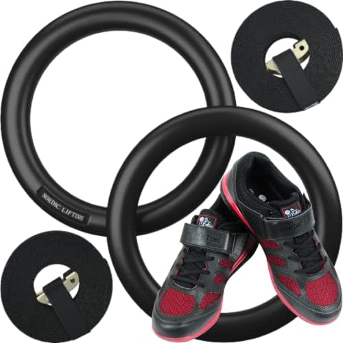 Pacote de anéis de ginástica nórdicos com sapatos Venja tamanho 10.5 - vermelho preto