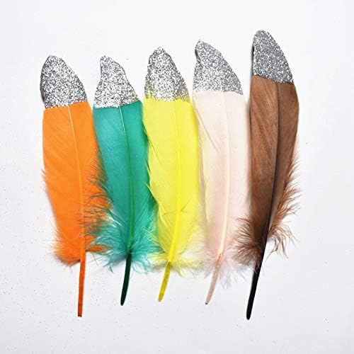 Zamihalaa 20pcs/lot Spray Gold Silver Goose Feathers 15-20cm6-8 penas douradas para artesanato penas de faisão
