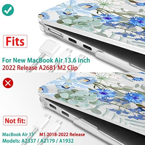 Que Chen Compatível com o mais novo MacBook Air 13,6 polegadas Caso 2022 Modelo de liberação A2681 M2 CHIP, PLÁSTICO