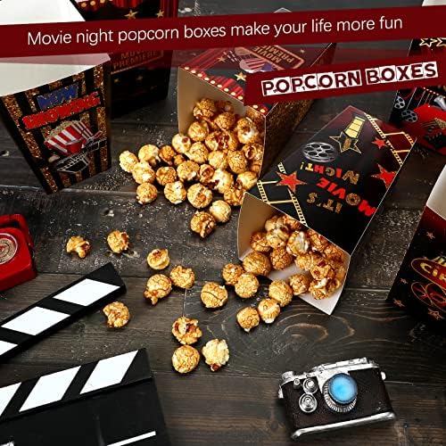 36 PCs Movie Night Night Pipcorn Boxes Baldes de pipoca de 6 polegadas Pipcorn Bowl Copo de pipoca de pipoca contêineres de