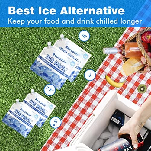 Pacote de gelo de ice qtop reutilizável por longa duração de maços de gelo para bolsas mais refrigeradas, lancheiras, lancheiras,