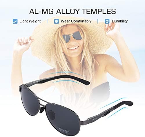 Óculos de sol polarizados TAIQX7515 Proteção UV Óculos de sol Unissex Magnesium Metal Metal Metal Sunglasses