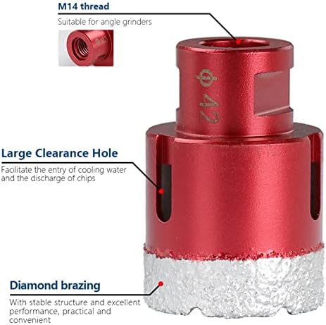 Mountain Men Diamond Brill 1pc 6mm-80mm A vácuo abridor de orifício brasiled Bits Bits M14 Red Angle Grinder para Diamante