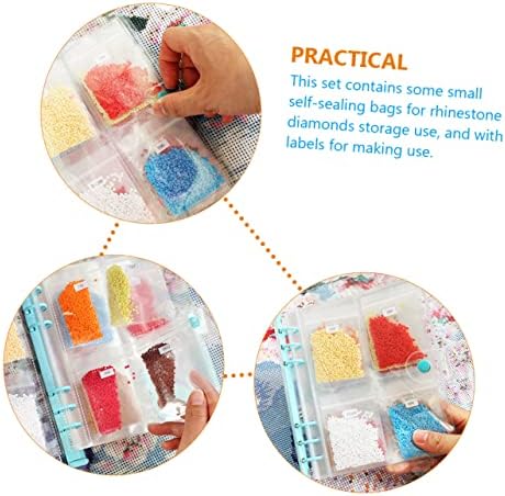 Coheali 1 Definir armazenamento de strass transparentes colares artesanais de adesivo livro de armazenamento de adesivos