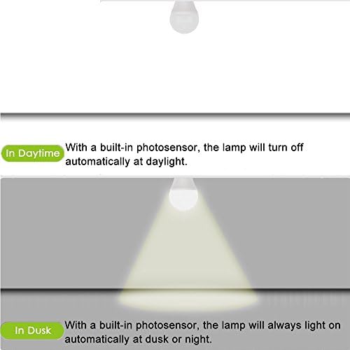 Dusk para a lâmpada do amanhecer, lâmpada de sensor de segurança, 12W, 3000K, 1000lm, lâmpada de LED automática/desligada ao ar