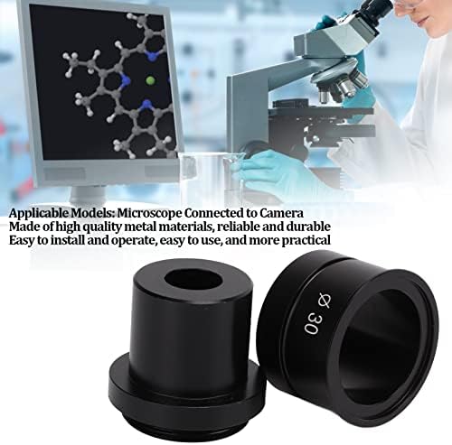 Adaptador de ocular do microscópio, microscópio preto de metal 23,2 mm de 30 mm de adaptador compacto para porta c/c/cs