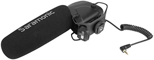 Profissional Saramônico Supercardioid na câmera Microfone de espingarda na câmera com controle de nível de 3 estágios e filtro passa-alto de 75Hz