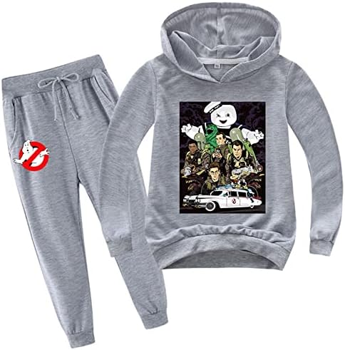 Leeorz Kids Pullover Compoled Roupfits Ghostbusters Racksuit Casual Casual Sweetshirts Capóis gráficos e conjuntos de calças