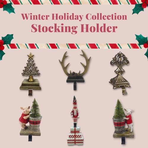 Polyresin ovelha confortável com árvore de Natal para decoração de Natal, coleção de férias de inverno, verde, coleta de férias de inverno