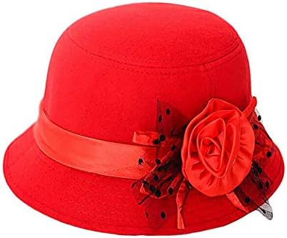 Glamourstar vintage sentiu chapéu cloche de inverno florais fedora chapéu chapéu chapéu de boliche