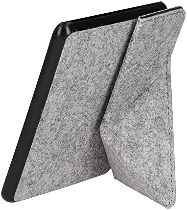 Case de origami kwmobile compatível com Kindle Paperwhite 11. Geração 2021 - Tampa de feltro - cinza claro