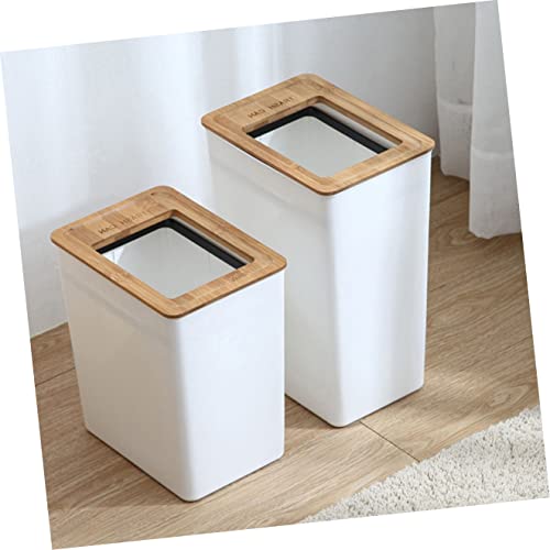 Escritório de lixo aberto banheiro latas práticas latas de balde caixas organizador mesa de armazenamento retangular resíduos de madeira anel rústico de papel lixo lixo tampas de cozinha bin bin cesta de lixo